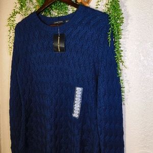Blue Ribbed Sweater